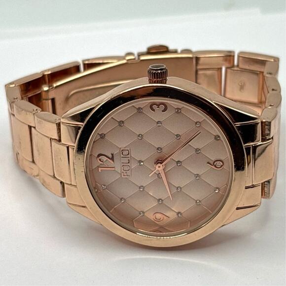 Gold & Pink Folio Watch - Picture 3 of 4